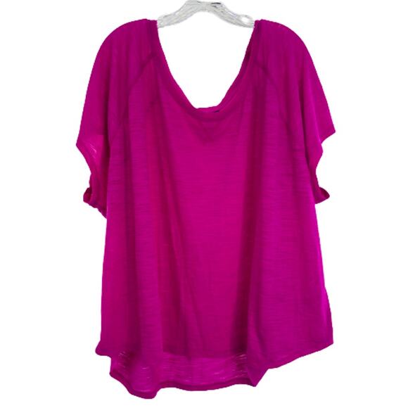 LANE BRYANT Pink Lightweight Scoop Neck Short Sleeve Top Plus Size 26/28 - Picture 1 of 12